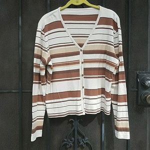 Brown striped cardigan